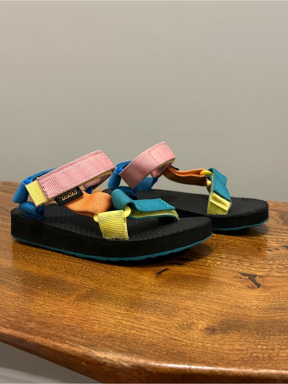 Teva Classic Multi-Color Strap Sandals - Pink, Blue & Yellow